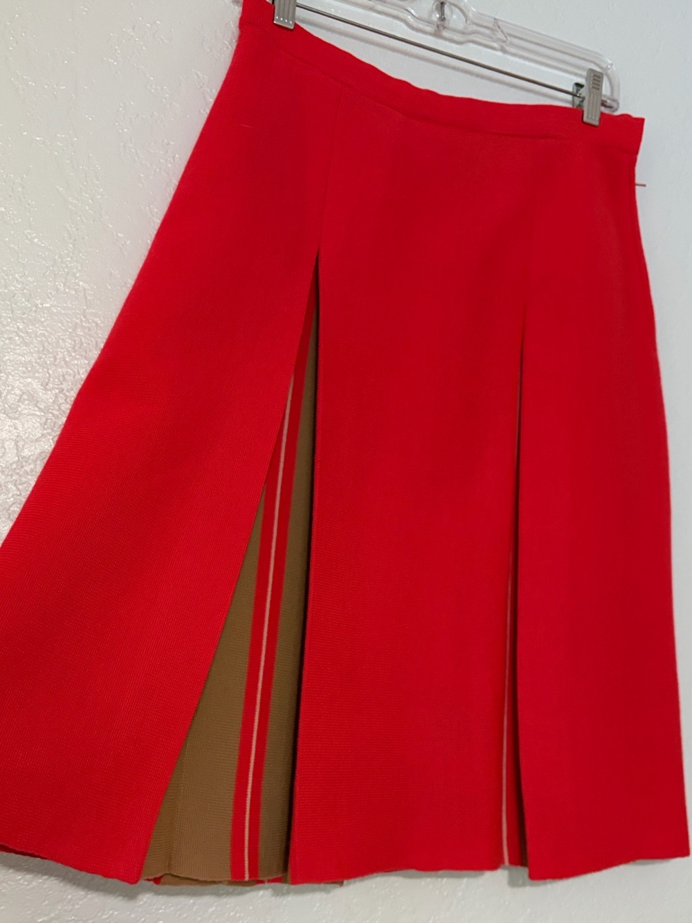 Vintage St Andrew’s 100% Zephyr Wool Kick Pleat Double Knit A-Line Skirt 14